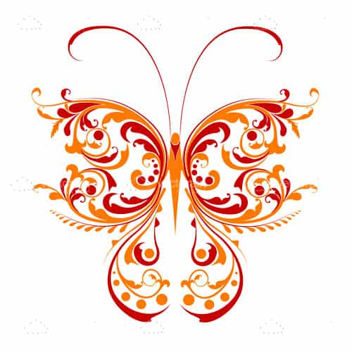 Abstract Floral Butterfly Design